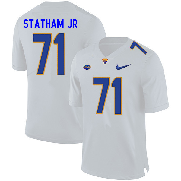 Men #71 Michael Statham Jr. Pitt Panthers College Football Jerseys Sale-White